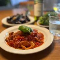 5/10の夕食　トマトパスタ