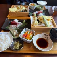 お刺身and天ぷら御膳|ゆっきーさん