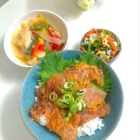 大葉味噌漬けマグロ丼献立|besさん