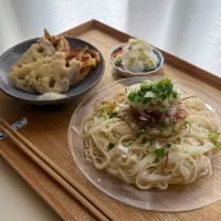 おろし氷見うどんと天ぷらセット