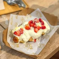 Strawberry & Cream Croffle 🍓🥐🧇🤤|An'leeさん