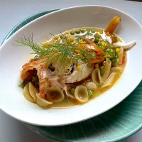 アラカブ(カサゴ)のスープパスタ