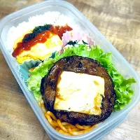 ハンバーグオムレツ弁当|くまちゃんさん
