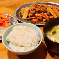 豚肉ごぼうの夕食|ヨシュアさん