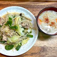 野菜炒め　豚汁|🍮ぶりゅれ🍮さん
