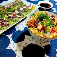 かつおのたたき、たこ飯| ももさん