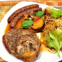 🇫🇷Ratatouille with leg of lamb, chipolatas and spaghetti🇫🇷|KWAII69さん