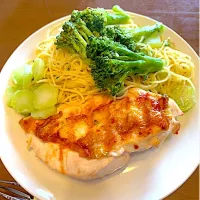 鶏むね肉グリルとブロッコリーの柚子胡椒オイルスパゲティ|masaさん