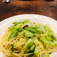 春キャベツのペペロンチーノ スパゲッティ|タロッカ主夫見習いさん