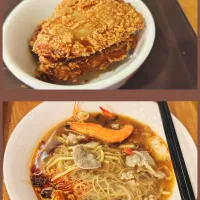 Dinner prawns noodles with prawn paste chicken wings 🍜🍗😋😍| 🍒lynnlicious🍒さん