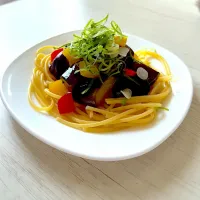 【夜食】ナスのちょびっと和風パスタ|tap.rinさん