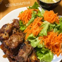 ＊肉巻き甘辛焼きとラペ♬＊|ultramarineさん