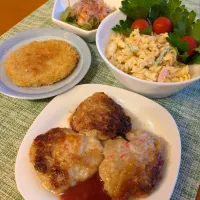 ☆えのき豆腐チーズ焼き　☆カレーコロッケ　☆マカロニサラダ　☆小松菜とあげの煮びたし|chikakoさん