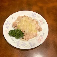 今日の晩ご飯@「菜香園」さんin湘南台②  蒸し鶏葱ソース（実況中継中）