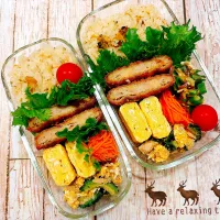 🐮🐷昼【甘だれメンチカツ弁当】🍱|Laniさん