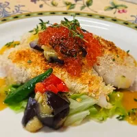 #青森県産鱈のムニエル初夏の野菜添えビネグレットソース|金井義則さん