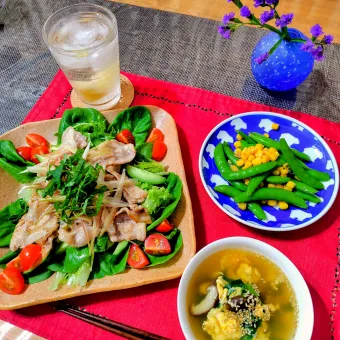 Snapdishの人気料理写真:「香味野菜香る 焼しゃぶビネガープレート 〜晩白柚ソーダを添えて〜」