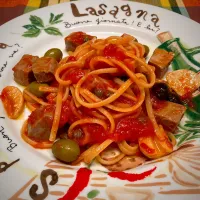 マグロとオリーブのパスタ
