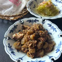 にゃんぺこさんの料理 ふきの葉味噌～伏髙のだしがら活用～おつまみ佃煮|とんちんさん