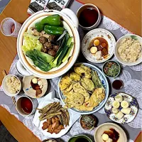 義母の天麩羅とヘルシー蒸し土鍋で蒸し野菜の晩御飯☺︎☺︎☺︎|さくたえさん