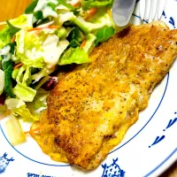 かみさんの”豚ロースピカタ＆ベリーリーフサラダ”＠ 自宅飯|平大さん