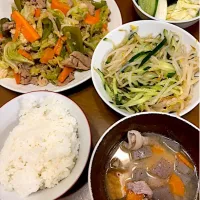 回鍋肉と豚汁とナムルと浅漬け| masaさん