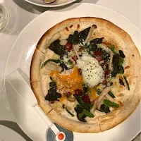 今日の晩ご飯@「青の隠れ家イタリアン  AMORE」さん⑥  フンギビスマルクピザ| なびさん