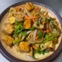 厚揚げと彩り野菜の黒酢餡かけ炒め