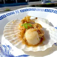 貝柱のにんにく蒸し
