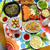 エンペラーサーモンで家族3人おうち居酒屋🏮|さくたえさん
