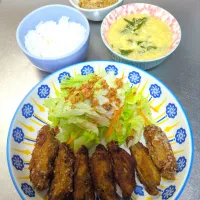 手羽中の唐揚げ＆酸辣湯スープ|Riapple🍎さん