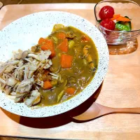 ほうれん草カレーきのこ多め🍛あっさり野菜漬け| kaoriさん
