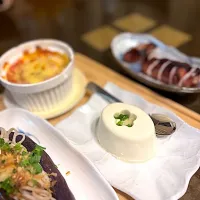 豆腐に薬味の穴を