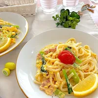 明太クリームうどん