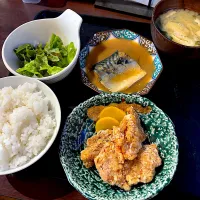 若鶏の唐揚げと鯖のみそ煮のセット定食|T. Wonderさん