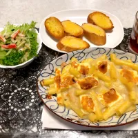 今日のお昼ご飯は海老とさつまいものグラタン🍠🦐