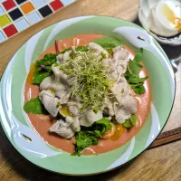 旦那作☆豚しゃぶトマト冷製スープうどん|じんさん