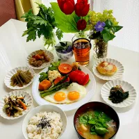 目玉焼き定食幸せ朝ご飯です^ - ^|HAMI69さん
