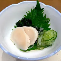 ⑦5月19日・［お魚屋さん🐟のコース🤔✨ まぁまぁ］・ホタテの酢の物❣️|山勝さん