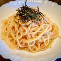今日の麺好きランチは                            『明太子スパゲティ』|mottoさん