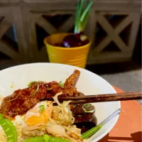 A bowl of happiness > pork ribs with scallops noodles 🍜✨
One  slurp at a time 🤍
