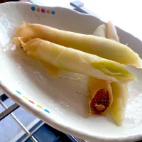 ヤングコーンの春巻きヒゲも入れちゃって