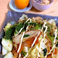 焼きそば♡具沢山な豆乳グルト♡清美ちゃん🍊| さくたえさん