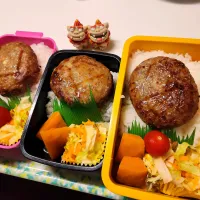 私、娘、夫弁当|みどりさん
