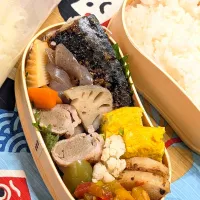 本日のお弁当〜焼き鯖弁当