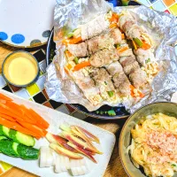 豚肉野菜巻と新玉ねぎの醤油漬け| じんさん
