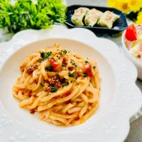 「アラビアータうどん😳」|バシュランさん